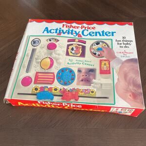 Vintage Fisher Price Activity Center Baby Toy Busy Box Toddler Crib w/ Box READ